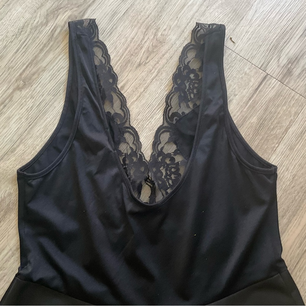 Vanity Fair Vintage Black Lace-Trim Satin Slip Nightgown Dress Size Large - Picture 11 of 14